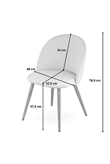 Leobert Kitchen/living room chair, Artool, Bello, velvet, metal, beige, 46x42.5x76.5 cm