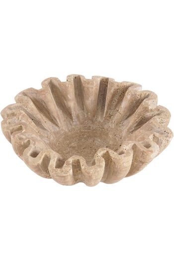 Radicaln Marble Ruffle Bowl 6" | Handmade Travertine Decor | Scalloped Key Bowl for Entryway & Coffee Table