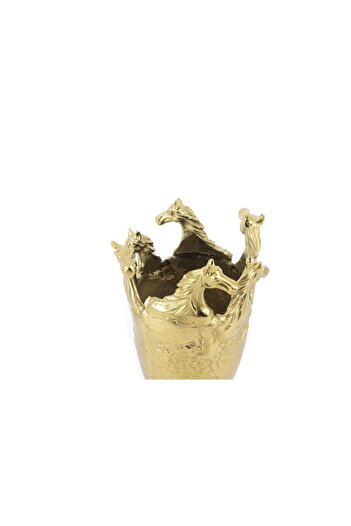 Mikasa Moor Antik Gold At Dekorlu Metal Vazo 23x35cm