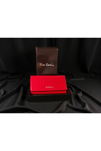 Pierre Cardin Women's wallet made of genuine leather, Pierre Cardin, Red, 18x10x3