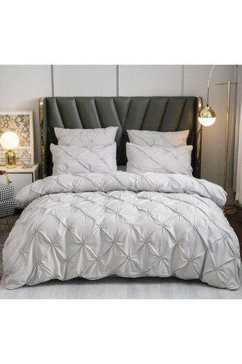 JOJO HOME Double Bedding Set, Premium Finet Cotton Lux, 6 Pieces, Light Grey