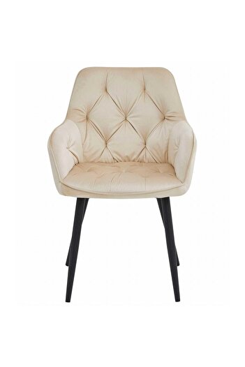 Artool Armchair style kitchen/living room chair, Artool, York, velvet, metal, beige and black, 56x62x83.5 cm