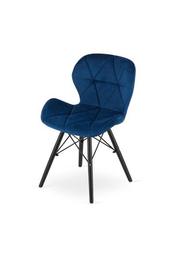 Leobert Scandinavian style chair, Artool, Lago Velvet, velvet, wood, navy blue and black, 47x52x73.5 cm