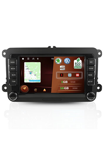 MaxTech Navigatie Volkswagen/Skoda/Seat Android dedicata, Ecran 7” HD Touch, MirrorLink, Wifi, Bluetooth