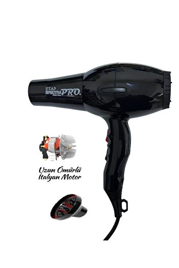 Etap Spectra Pro 2500W Professional Blow Dryer (Italian Motor) Black and Diffuser