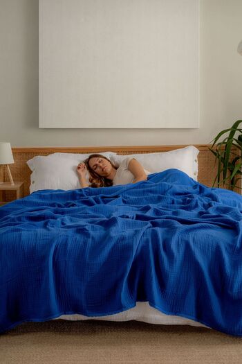 MYLASA HOME Muslin Bedspread Ultra Soft High Quality 4 Layers Muslin Pike (Single Size (180X240 cm)