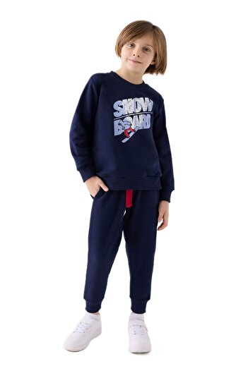 ROLY POLY Boy's Navy Blue Waiter Boy Tracksuit Set 3436-g