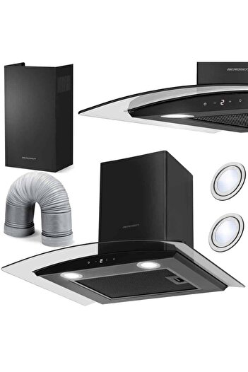 Berdsen Hota de bucatarie, decorativa, iluminare Led, control panou tactil, 3 viteze, 65 W, 342 m3/h, cla...