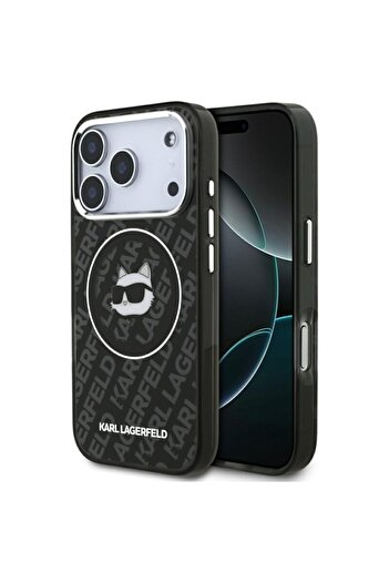 Karl Lagerfeld Husa iPhone 17 Pro Max IML Choupette Head Logo MagSafe, black