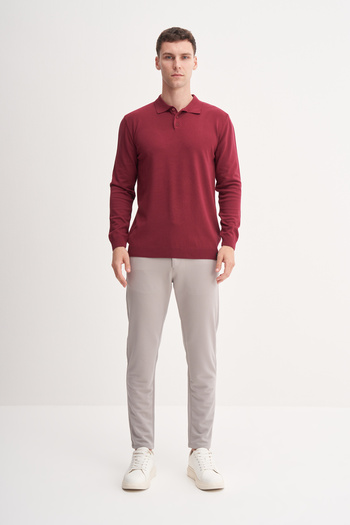 Cazador Slim Fit Viscose Fabric Basic Polo Neck Sweater-33015