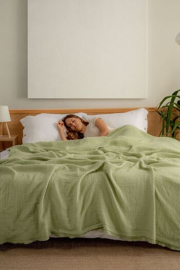 MYLASA HOME Muslin Bedspread Ultra Soft High Quality 4 Layers Muslin Pike (Single Size (180X240 cm)