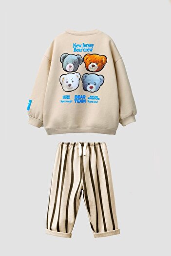 Monila Boys' Printed 3 Thread Cotton Fabric Top and Bottom Set