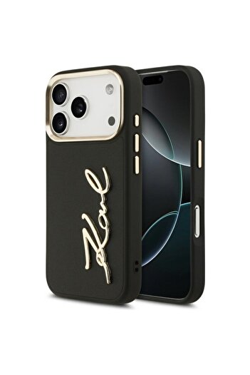 Karl Lagerfeld Husa iPhone 17 Pro Hardcase Script Logo, black