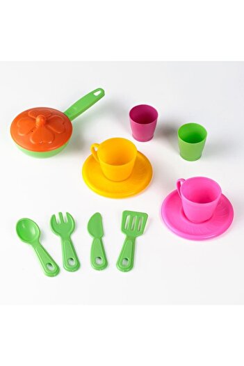 ANTBRO play set frying pan with plastic utensils, multicolor, 11 pieces