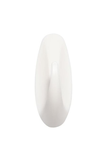 ANTBRO Set 2 adhesive oval hooks for towels and small objects, white, 3 x 8 cm
