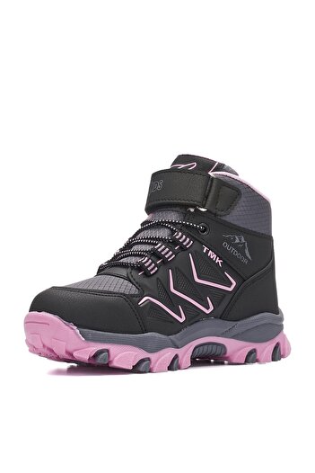 Tuğba Ortopedi 532-1 Girl's Black/Pink Waterproof Outdoor Boots