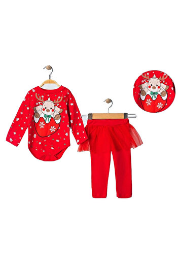 CRASSİ Baby Girl Set with Leggings and Badili Christmas Theme