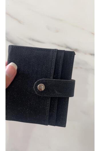 mlio Silvery Black Card Holder Wallet