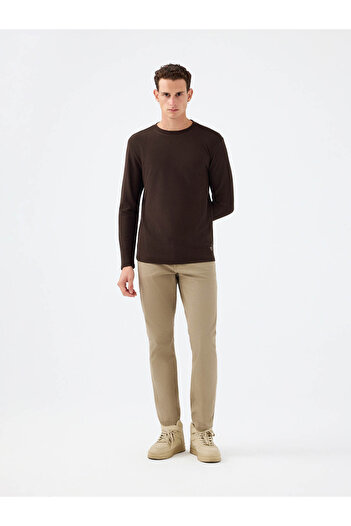 Loft Regular Fit Brown Men's Long Sleeve T-Shirt Lf2040679