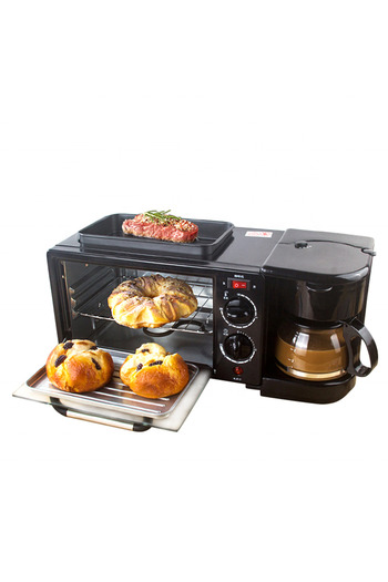genernic Sliver Crest Breakfast Station Microwave 3 in 1 Breakfast Station Oven Coffee Maker