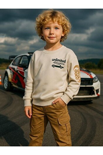 Zekids Boy's Cotton Unlimited Printed Design Sweatshirt