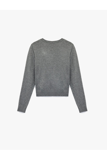 Koton Buttoned Long Sleeve Crew Neck Diamond Pattern Knitwear Cardigan