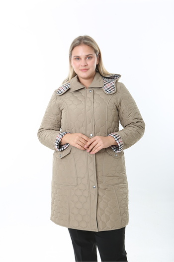 TUTveAL Collection Water Repellent, Cotton Plaid, Oversized Quilted Coat, Premium Series