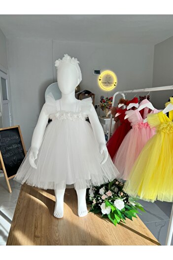 TREND NATURAL Girl's Tulle Evening Dress Special Occasion Party Birthday (6 Months 1 Year Old 2 Years Old 3 Years Old 4 Years Old)