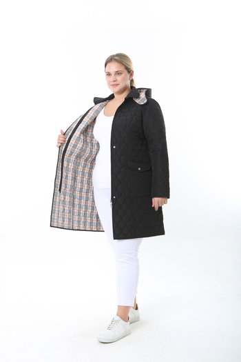 TUTveAL Collection Water Repellent, Cotton Plaid, Oversized Quilted Coat, Premium Series