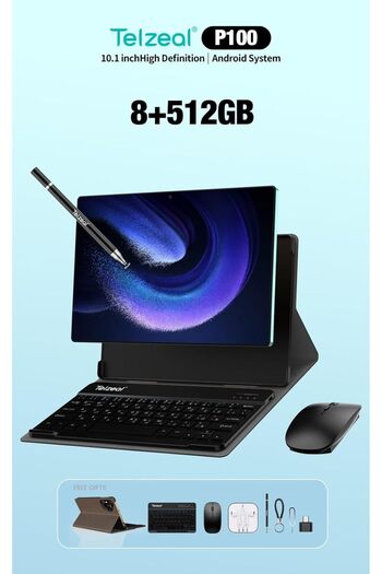 TELZEAL P100 10.1 Inch Android 13 Tablet with 5G WiFi and Dual SIM