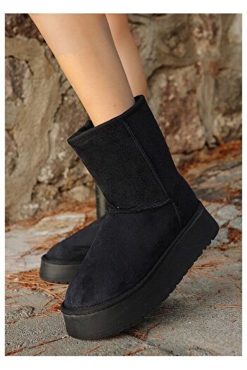 FRESCO SCARFS Black Suede Boots 257438