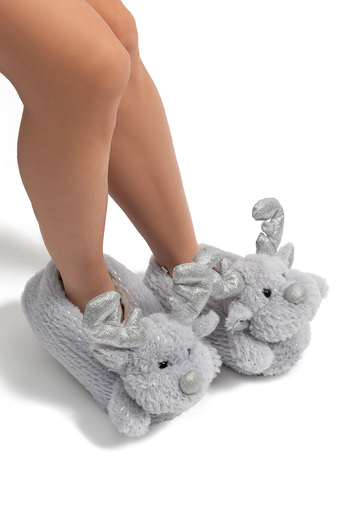 Twigy Geyik Star Women'S, Waiter Size Animal Slippers Gray 36/41