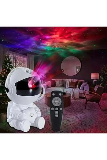 StartONTeam Mini Astronaut Star and Galaxy Projector, LED Constellation Night Light, Timer and Remote Control