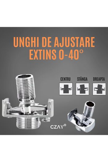 CZAY CZAY® Adjustable Eccentric Shower Mixer, Extended Angle Adjustment Connection 0-40º, Thread Length 25mm, Copper