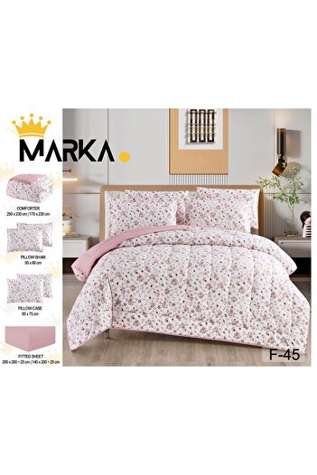 Moon High-quality 6-piece printed double quilt set - multi-colored
