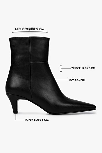 Shoeberry Women's Noria Black Leather Short Heeled Boots