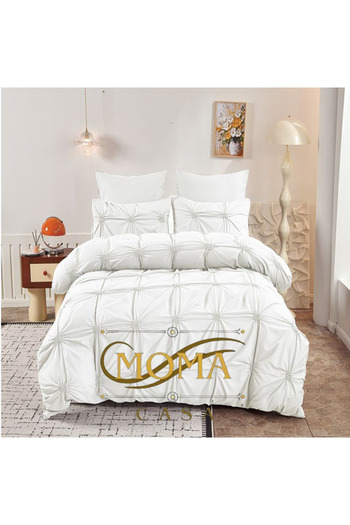 moma casa Embroidered pleat bed linen, 6 pieces, 2 persons, 230x250cm