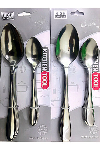 Generic 12 Pcs Dining Spoon Set – 6 Large & 6 Small Stainless Steel Spoons, Elegant & Durable Tableware