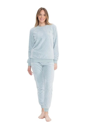 U.S. Polo Assn. Set de pijamale pentru femei din lână WELSOFT, cu mâneci lungi, cu textura moale, licențiat de US POLO