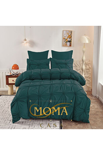moma casa Embroidered pleat bed linen, 6 pieces, 2 persons, 230x250cm