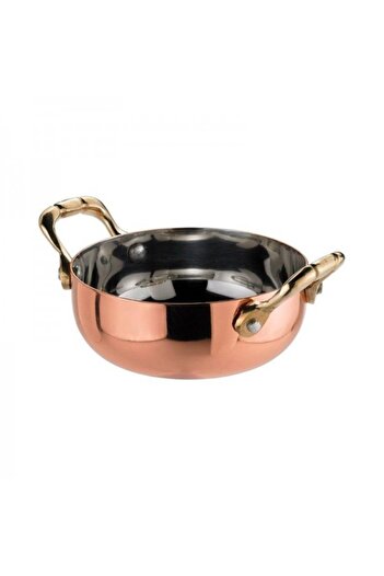 LEONE Stainless steel bowl with copper finishes for signature serving dish, 10x4.25 cm