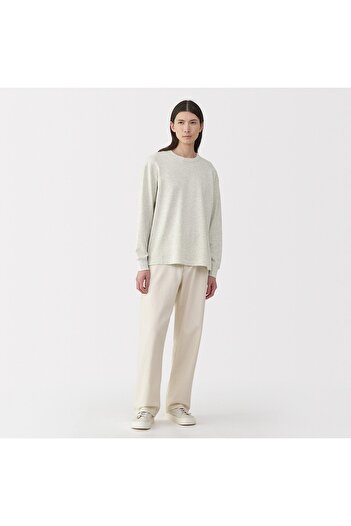 Muji Knitted By Traditional Method Crew Neck Long Sleeve T-Shirts