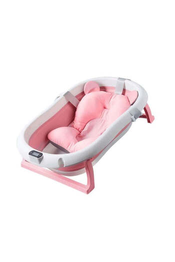 Deliny Foldable Baby Bathtub with Cushion and Anti-slip Legs