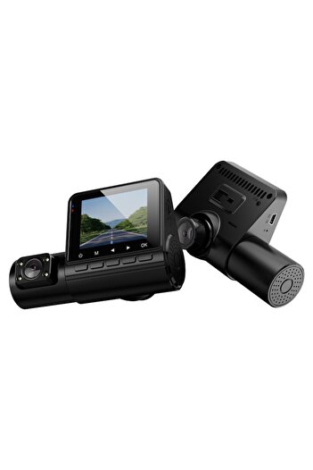 ArKode™ Camera Auto De Bord DVR K1-301 Full HD 1080P, 3 Lenses, Ultra Wide 170° View, IPS Display