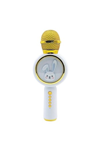 Stone Karaoke Microphone for Kids, Bluetooth, RGB Light, Voice Effects, White, Stone®