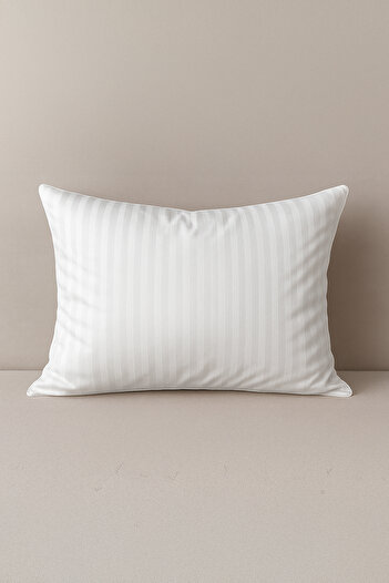 Setekshome White Striped Cotton Satin Pillowcase