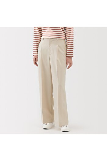 Muji Water Repellent Stretch Pleated Straight Pants
