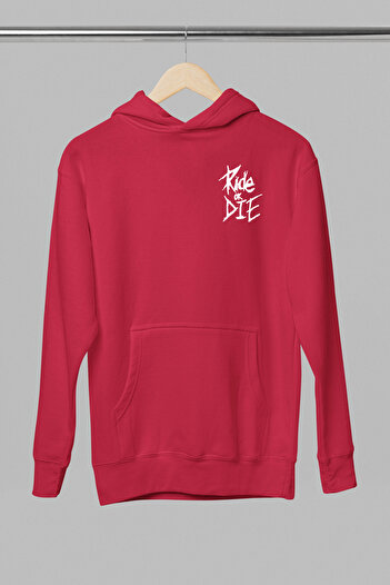MAGORS Ride or Die Printed Cotton Long Sleeve Ribbed 3-Ply Hooded Biker Sweatshirt