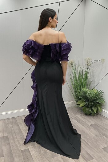 Generic Elegant and luxurious dress combining black and purple
