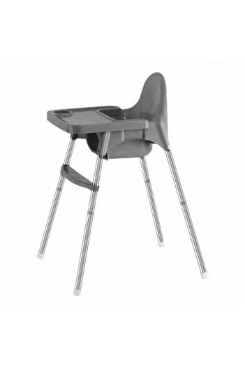 Toyska Telescopic High Chair for Babies and Children, Footrest and Safety Belt, Height Adjustable, Grey